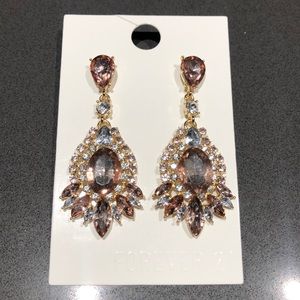 Gold and Rose Drop Earring